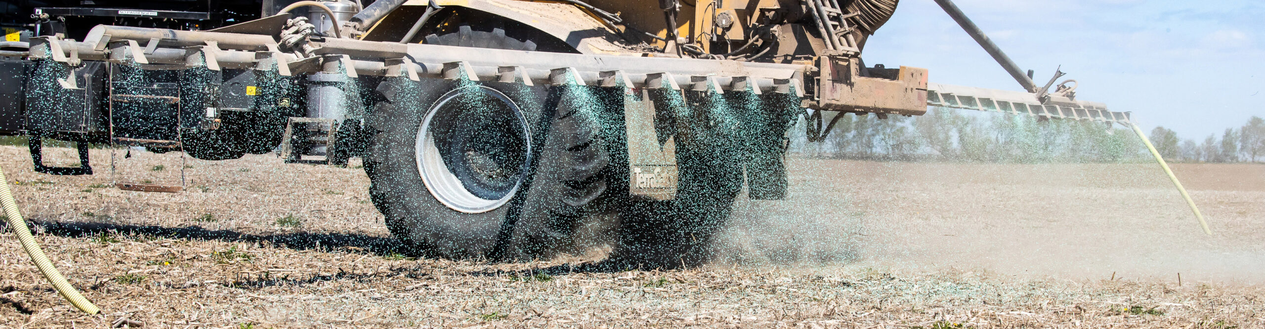 Sprayer on back of tractor