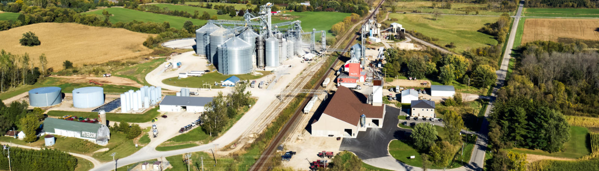 Aerial image of a cooperative facility.