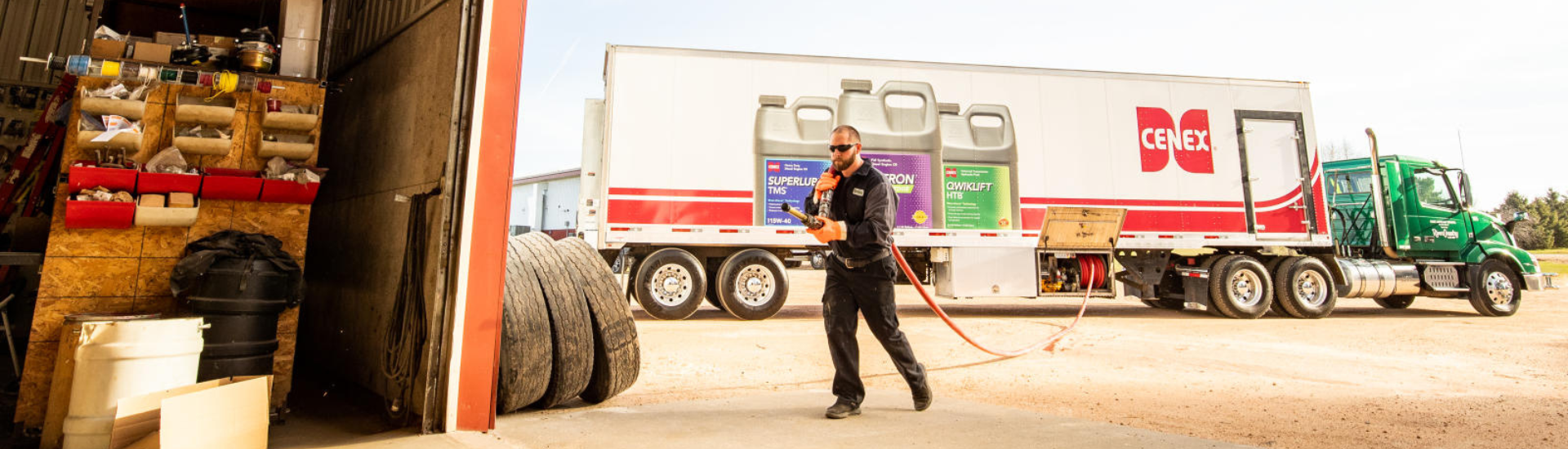 Cenex driver delivering fuel