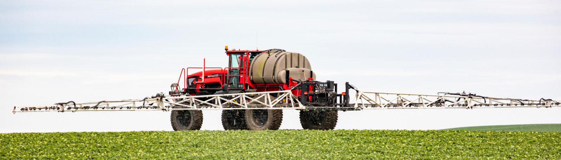 A sprayer in a field.
